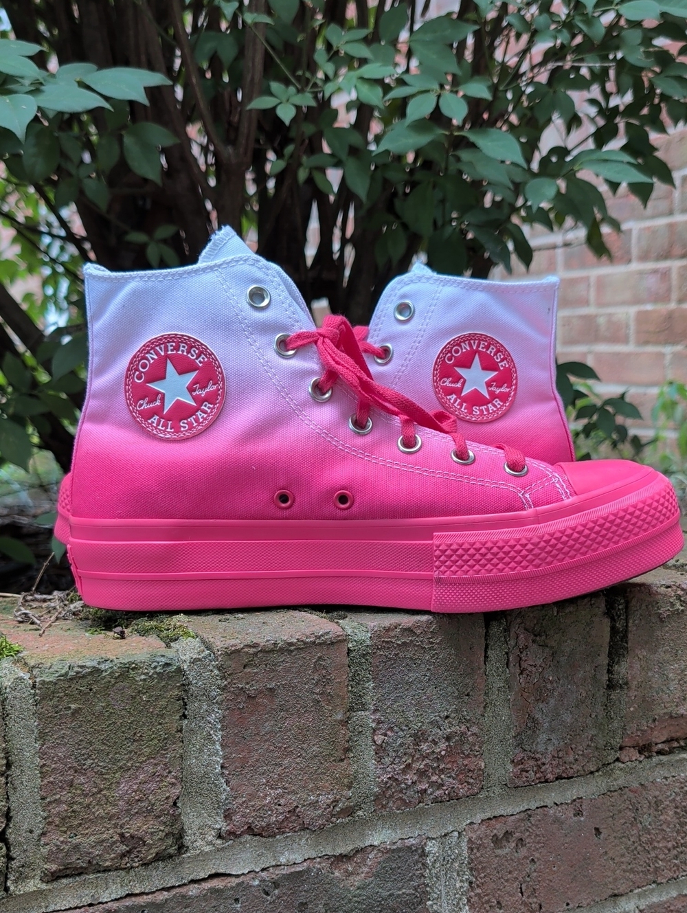 Converse All Star Pink Ombre High Top Sneaker Size 9 (1249)
